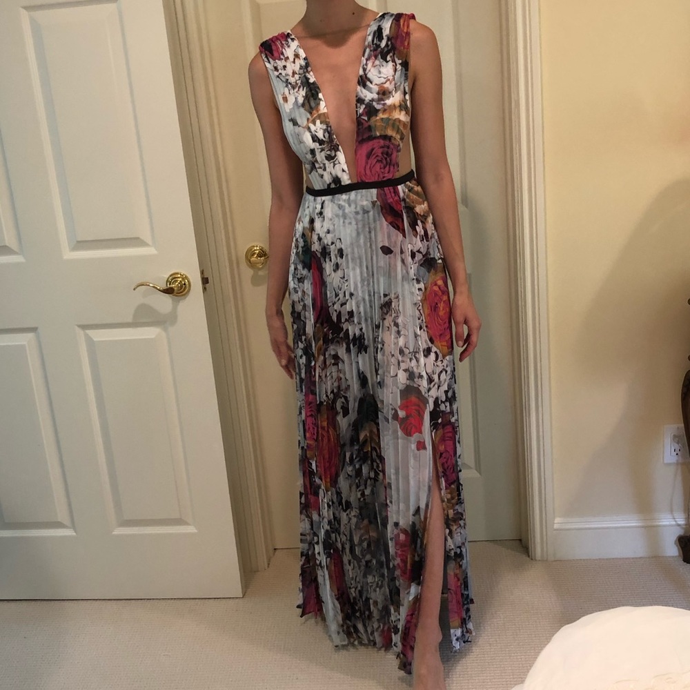 Bebe Floral Maxi Evening Gown